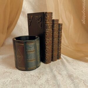 Wooden Faux‎ Book Style Pencil Holder
